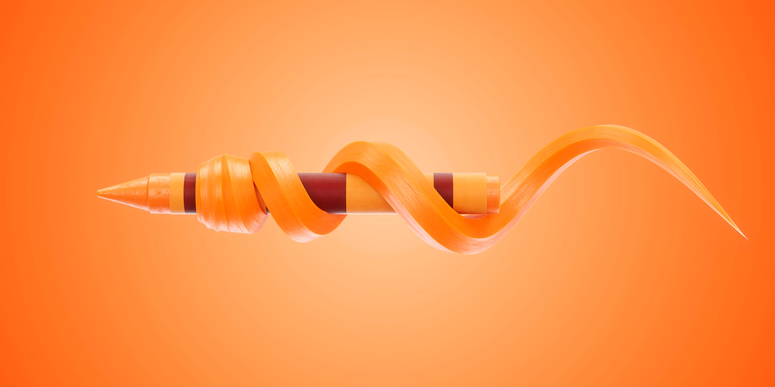 3D render of crayons