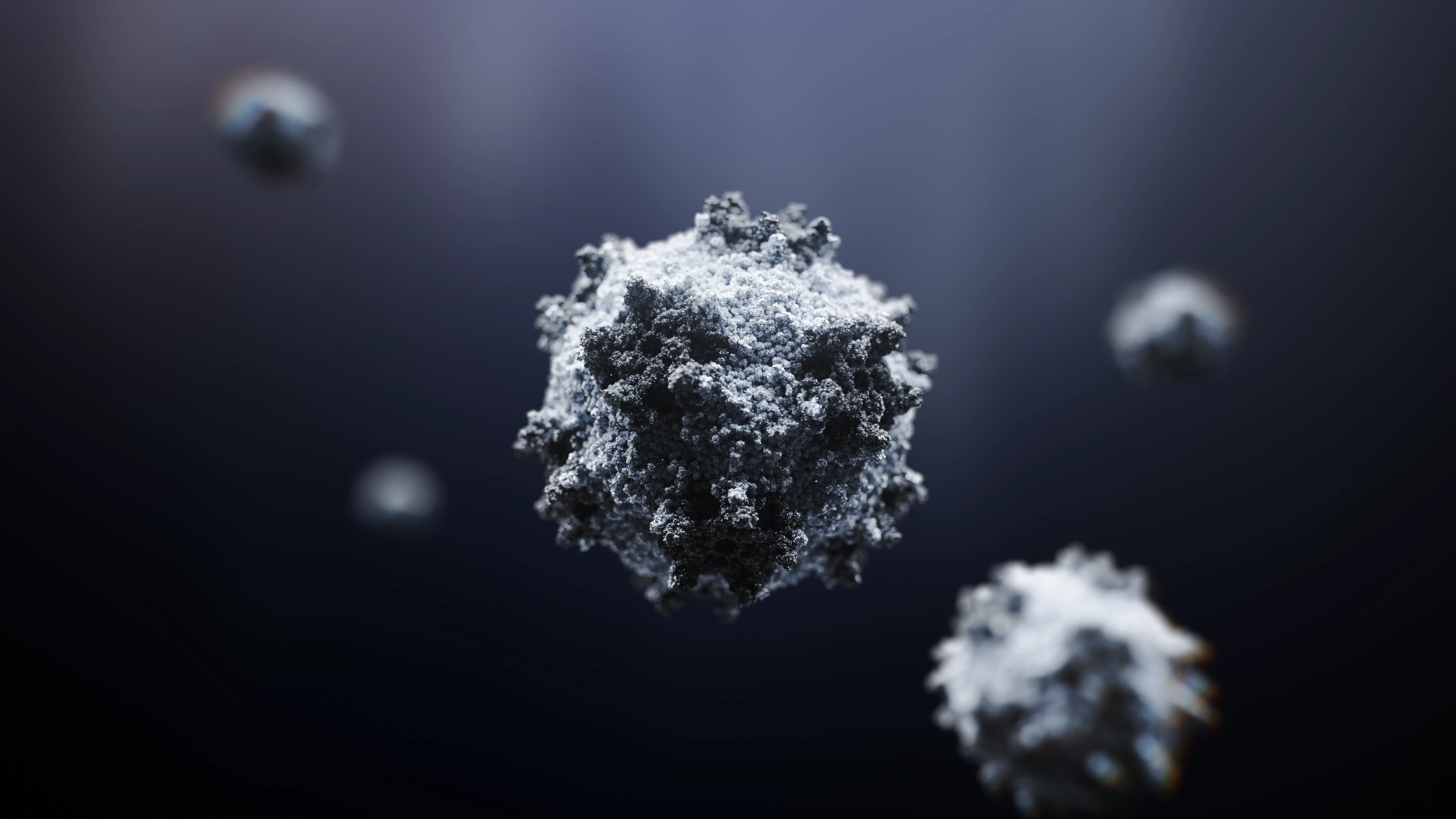 3D render of a Black Queen Cell Virus structure