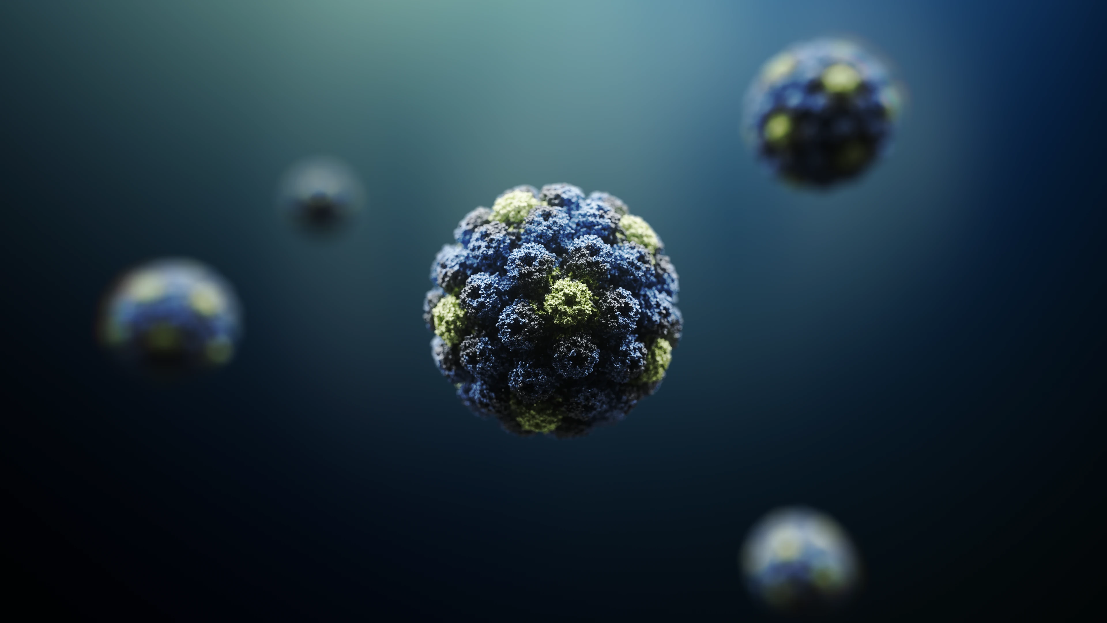 3D render of a Simian Virus structure